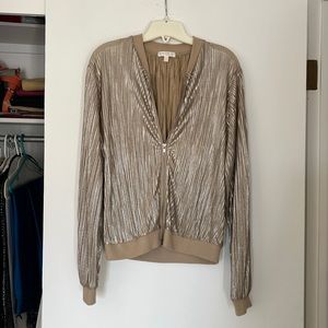 Gold Metallic Bomber Jacket